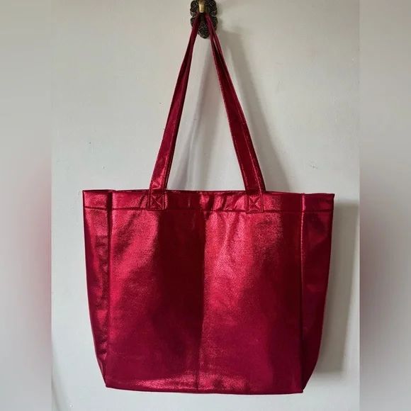 🍀New Marc Jacobs Daisy Red Sparkle Tote Bag - Picture 3 of 4